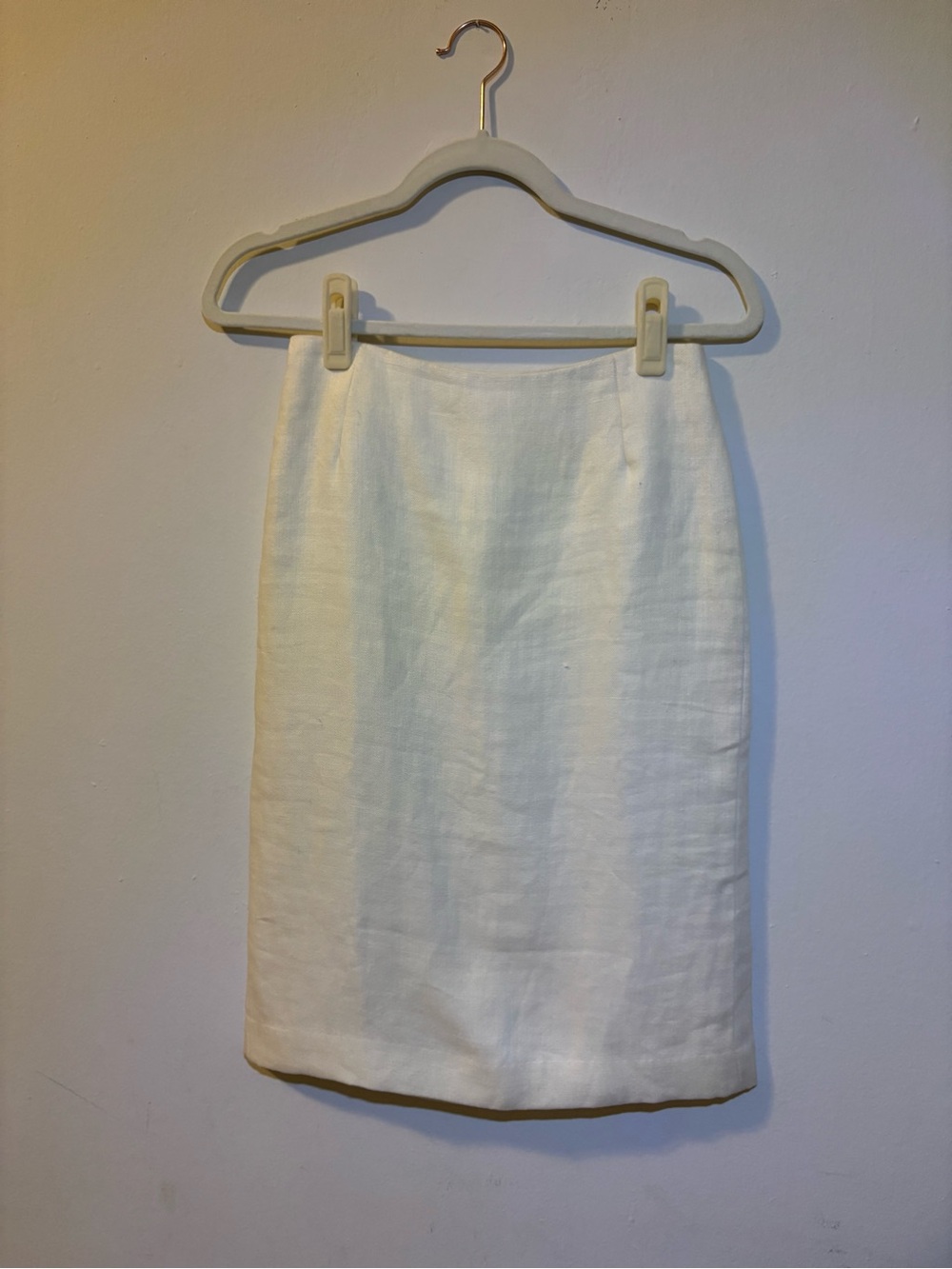 Barneys New York White Linen Pencil Skirt